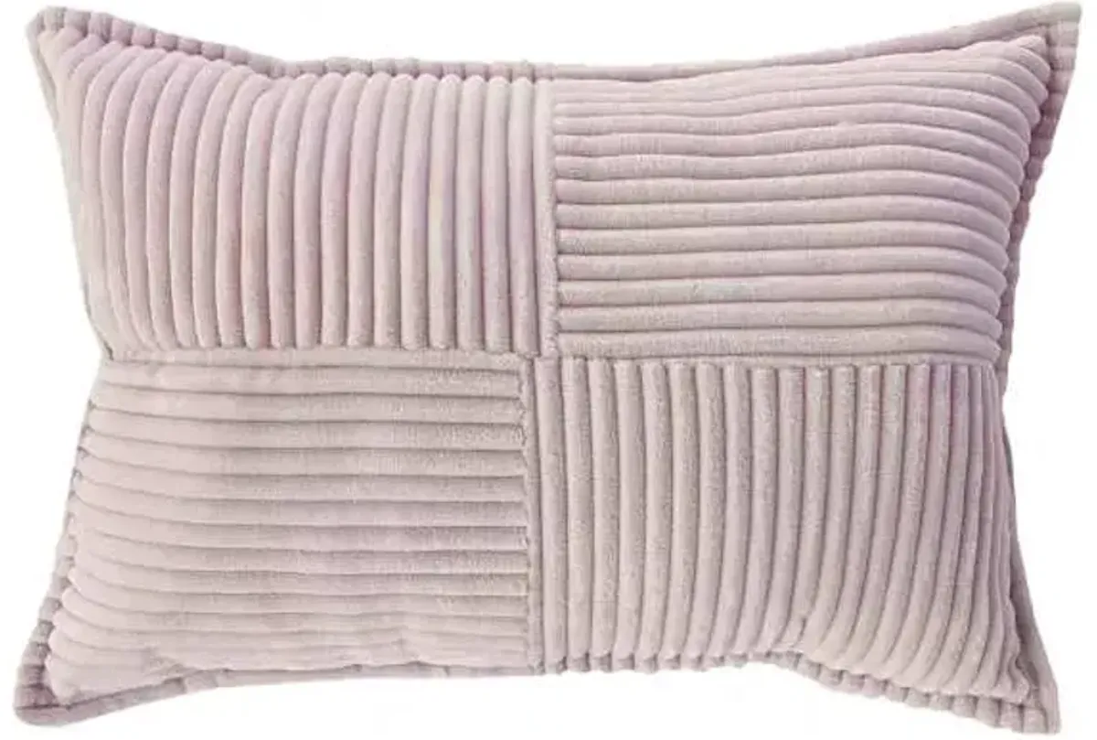 Purple Corduroy Checkered Throw Pillow, 14x20