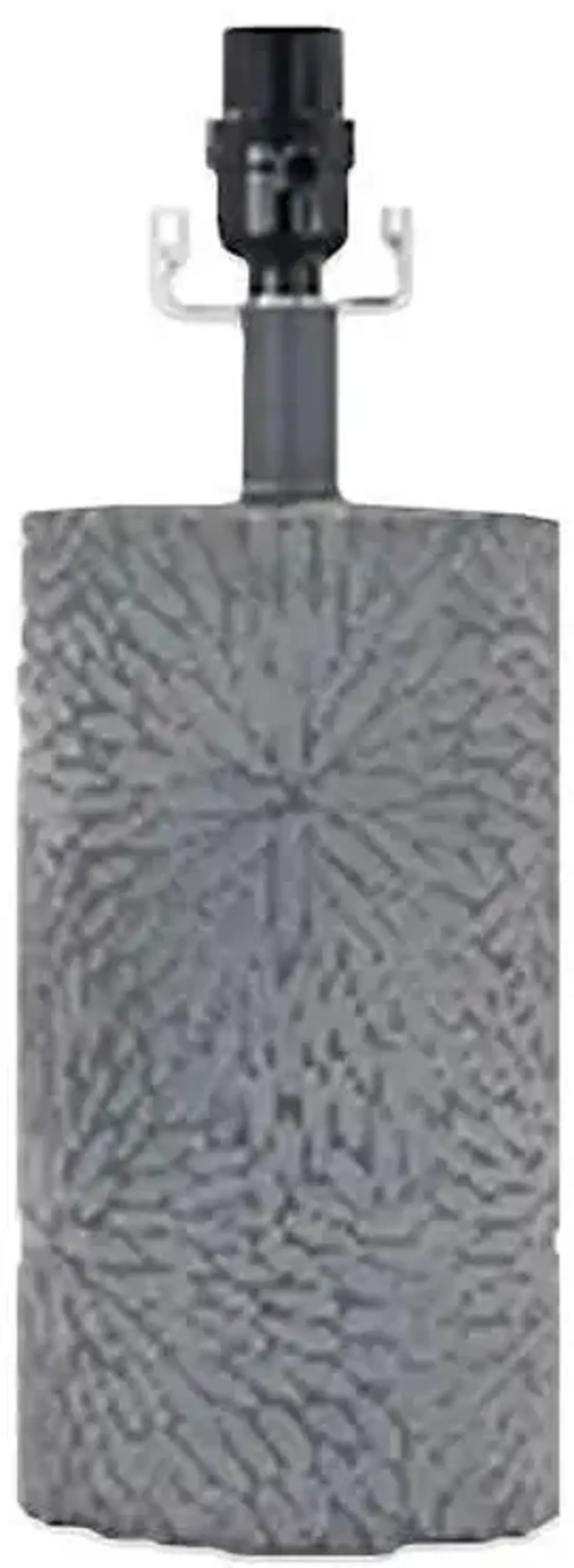 Grey Distressed Floral Small Lamp Base, 15"