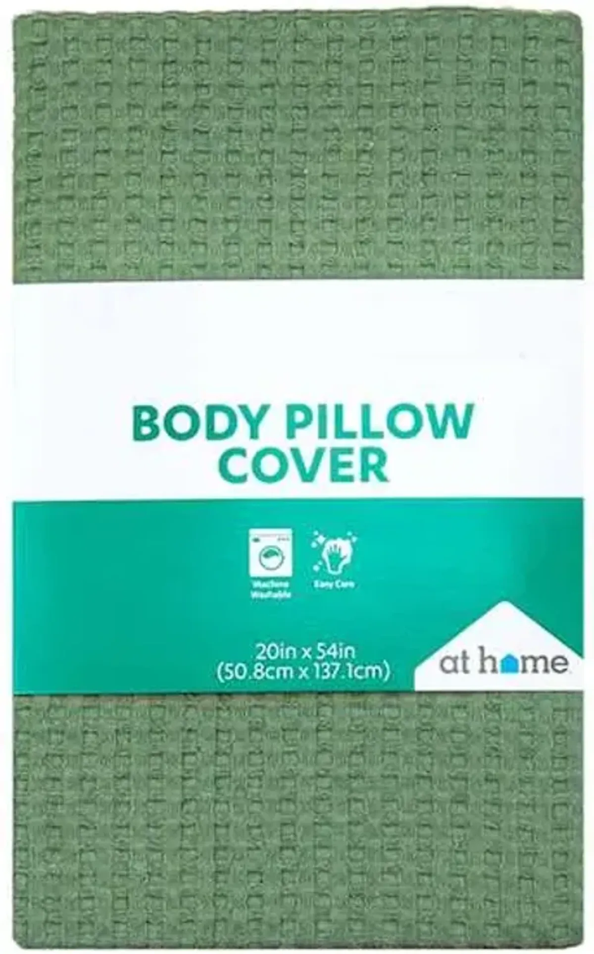 Green Waffle Body Pillow Cover, 20x54