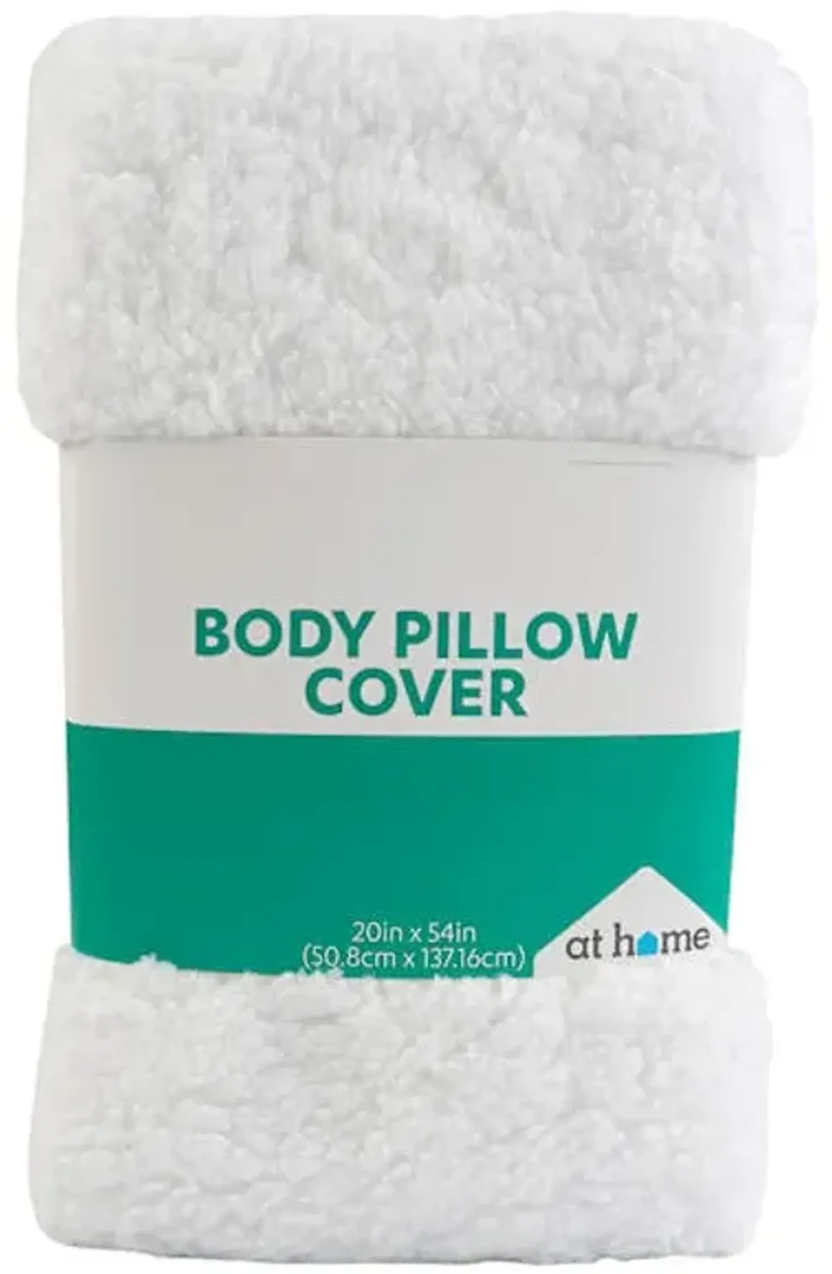 White Sherpa Body Pillow Cover, 20x54