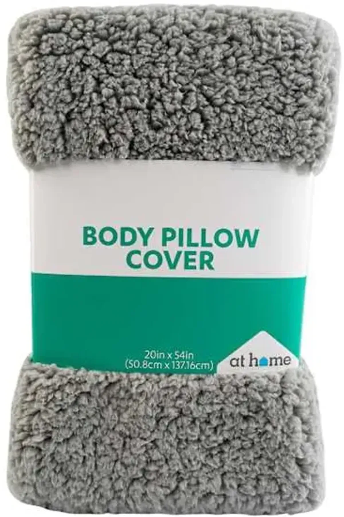 Grey Sherpa Body Pillow Cover, 20x54