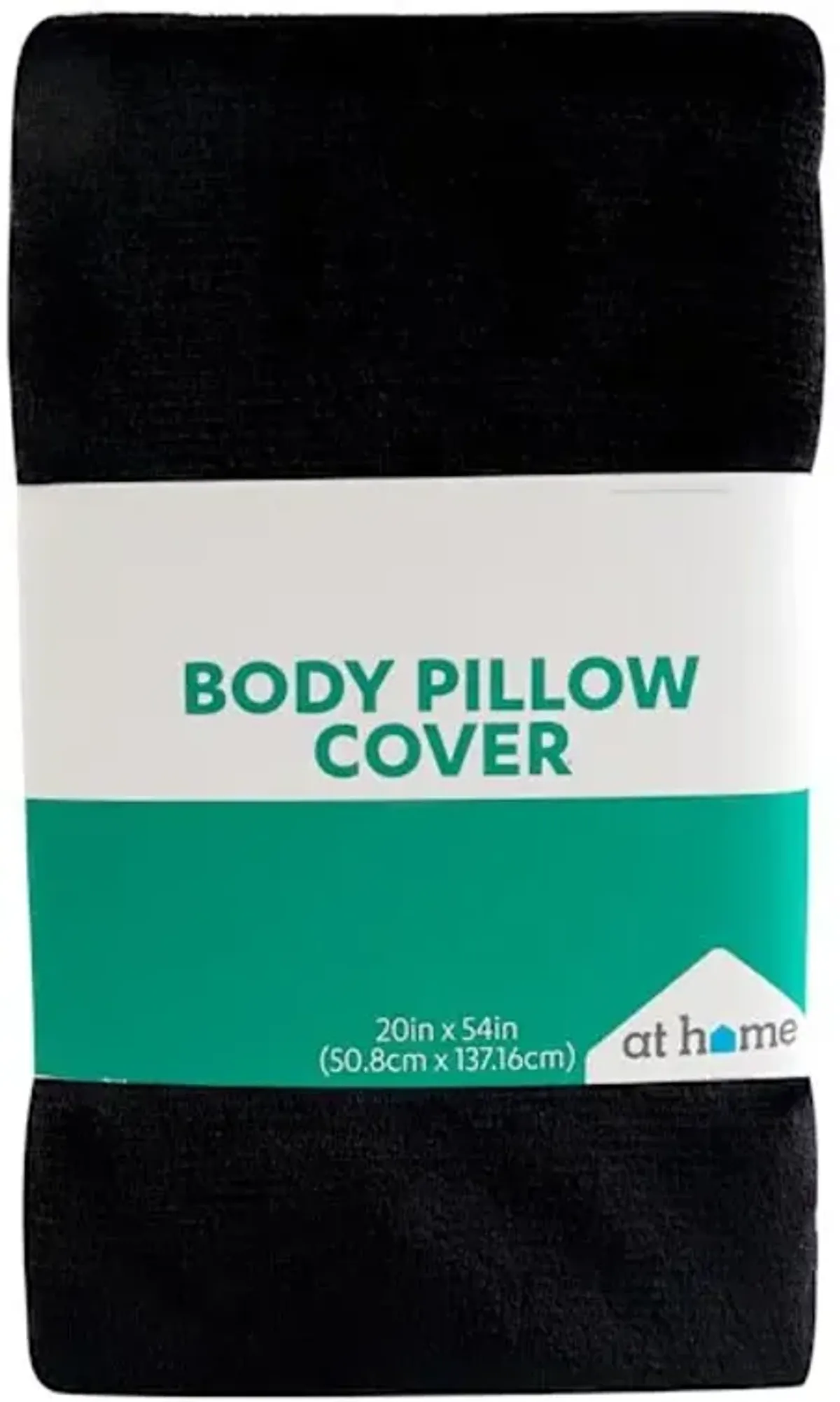 Black Plush Body Pillow Cover, 20x54