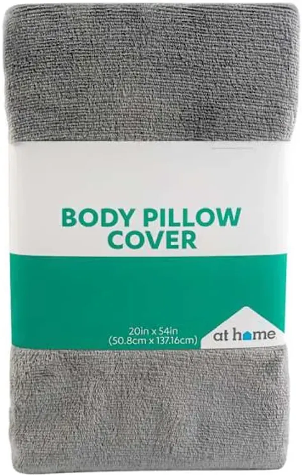 Grey Plush Body Pillow Cover, 20x54