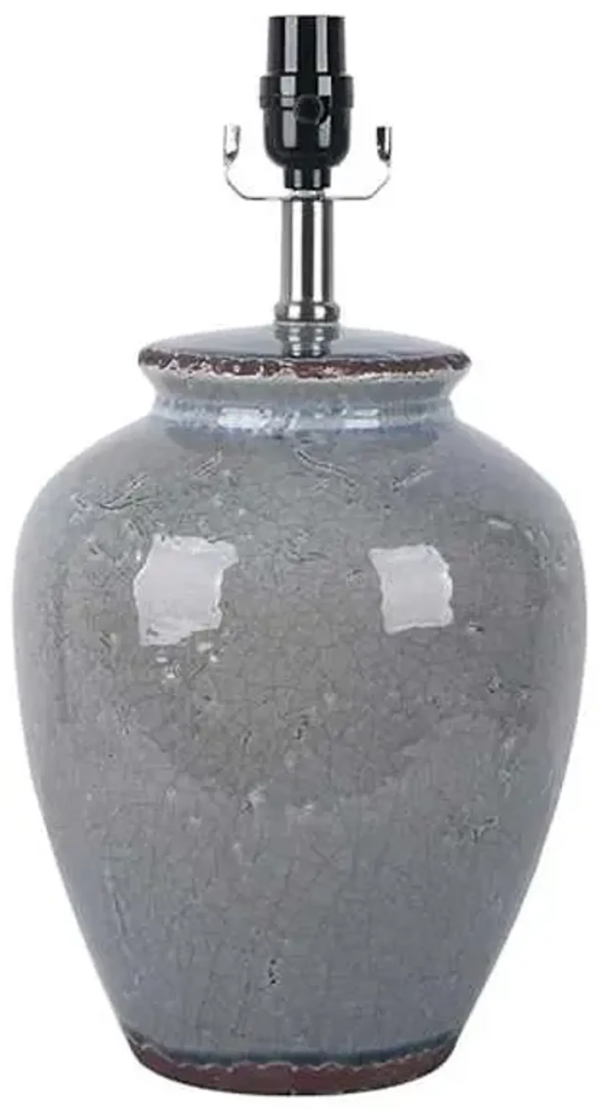 Honeybloom Blue Crackle Ceramic Small Lamp Base, 16.5"