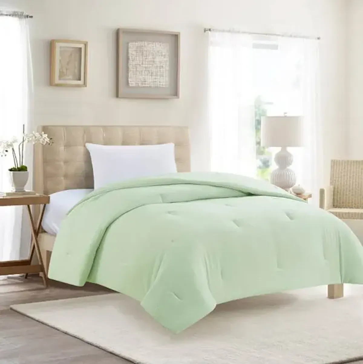Aqua Microfiber Comforter, Twin/Twin XL