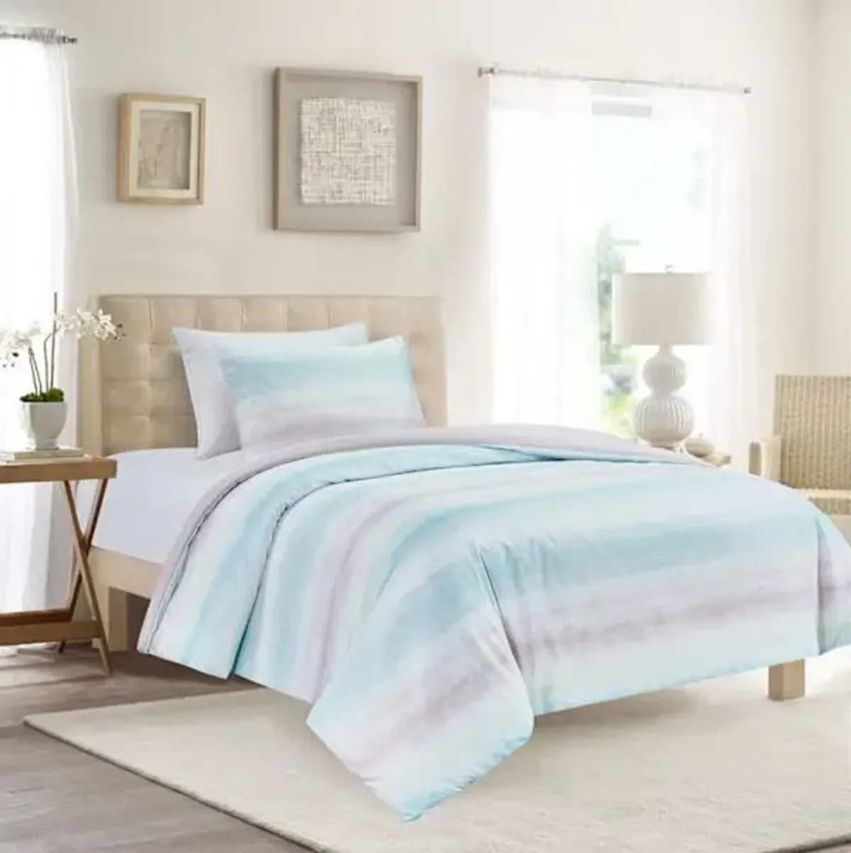3-Piece Multi-Striped Duvet Set with Insert, Twin/Twin XL