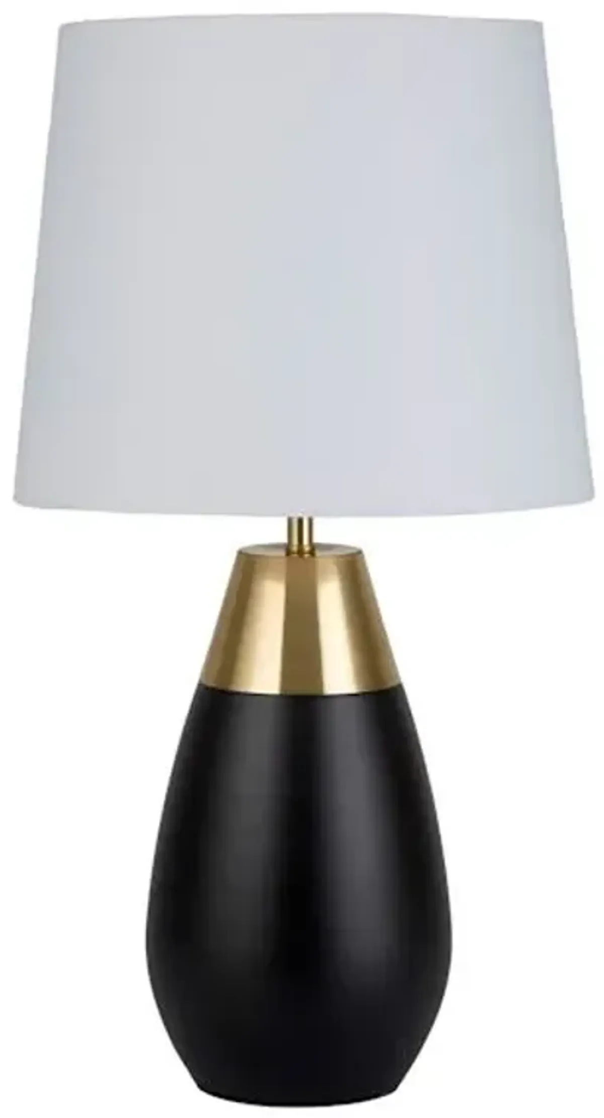 Crosby St. Black & Gold Metal Touch Small Table Lamp with Shade, 19"