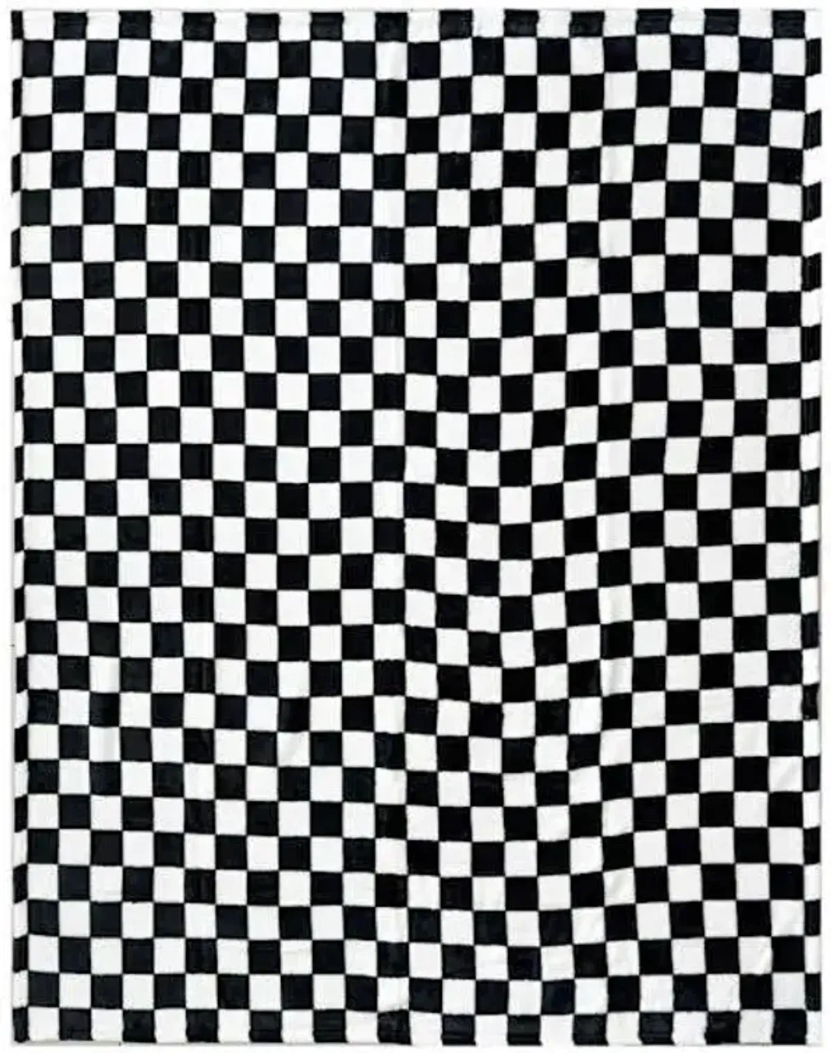 Black & White Checkered Micro Plush Throw Blanket, 50x60