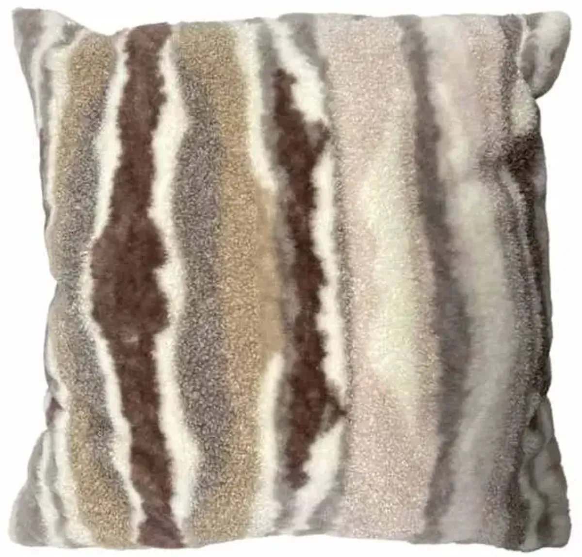Multi-Textured Marble Fur Throw Pillow, 24"