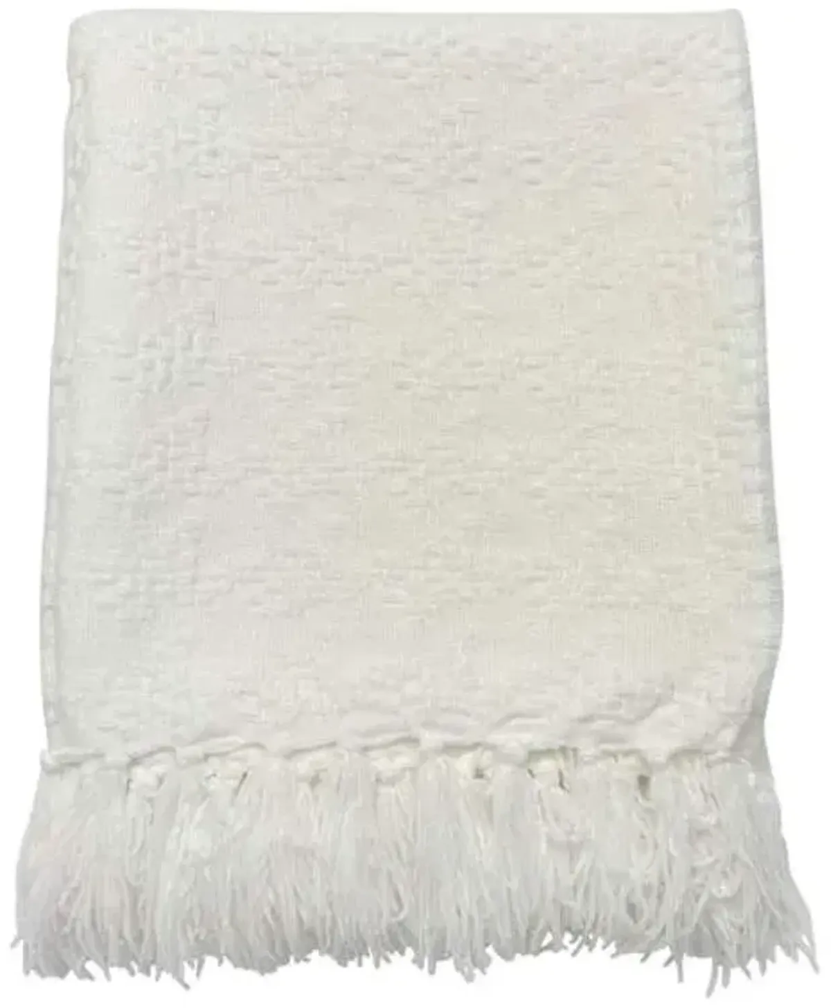 Crosby St. White Jacquard Woven Throw Blanket, 50x60