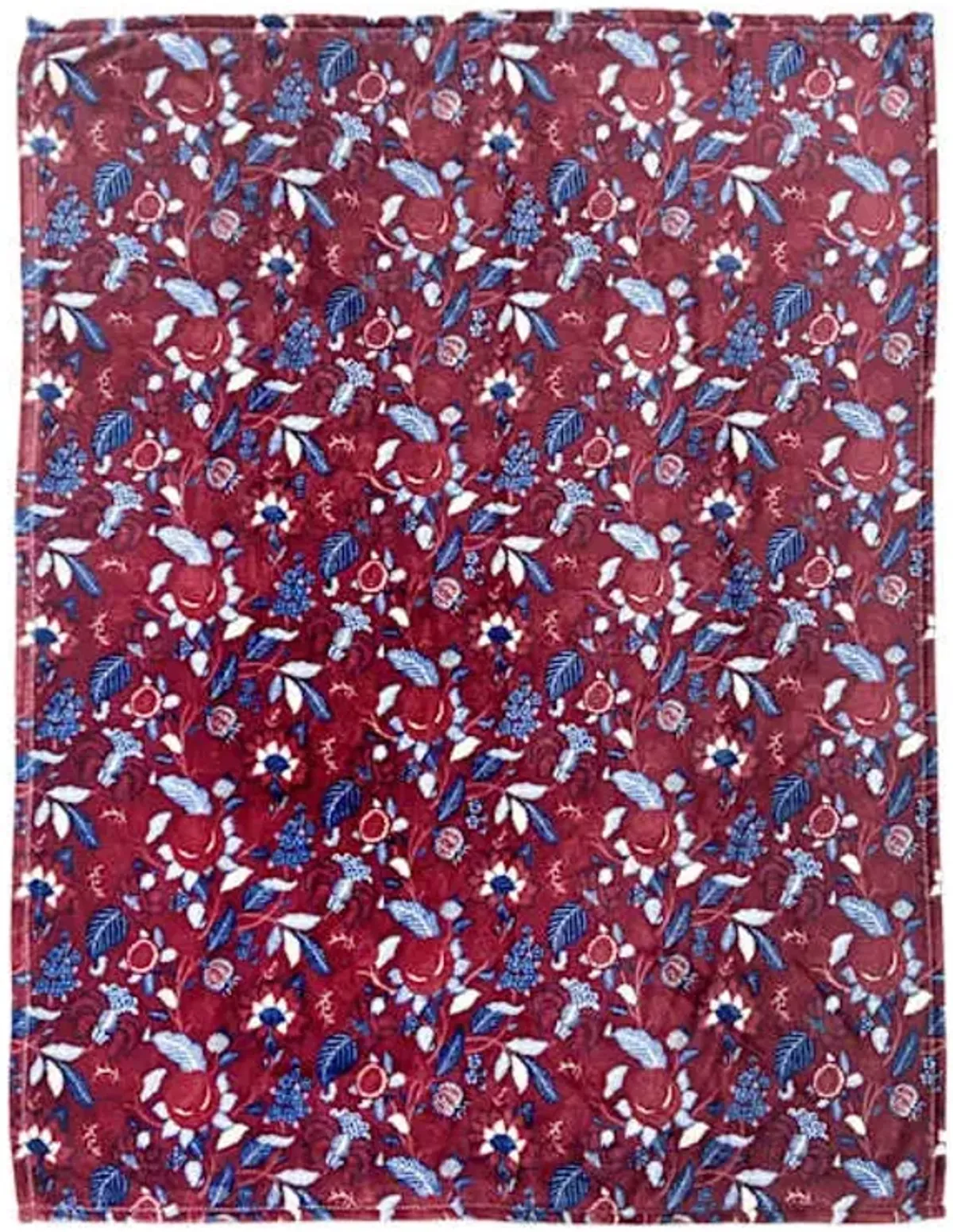 Micro Plush Jacobean Floral Throw Blanket, 50x60