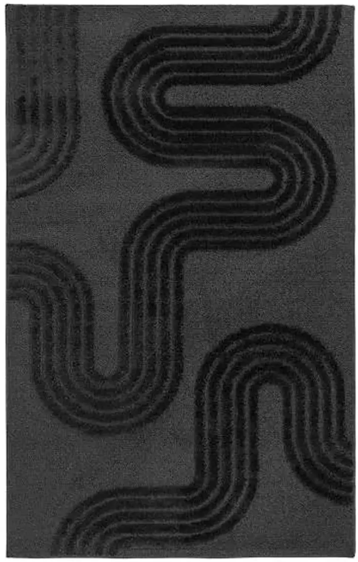 Coal Tufted Accent Rug, 4x6