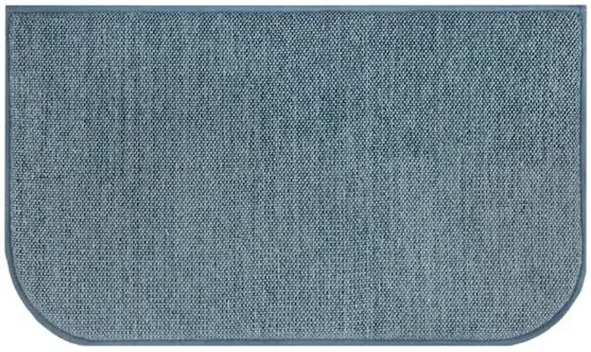 Blue Woven Chenille Washable Kitchen Mat, 20x34