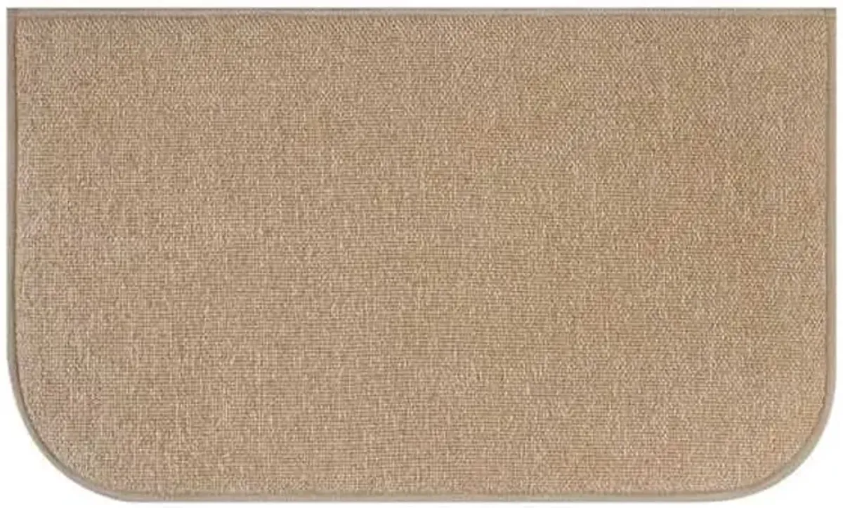 Tan Woven Chenille Washable Kitchen Mat, 20x34