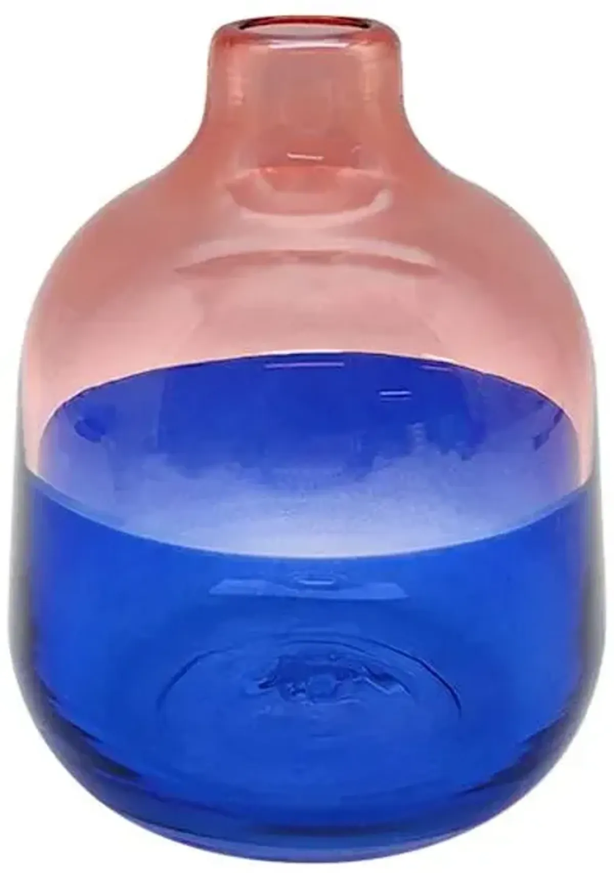 Pink & Blue Glass Vase