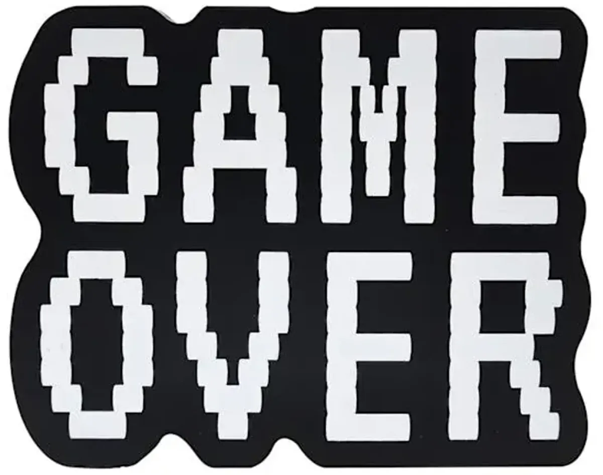 Game Over Black Sign, 6"