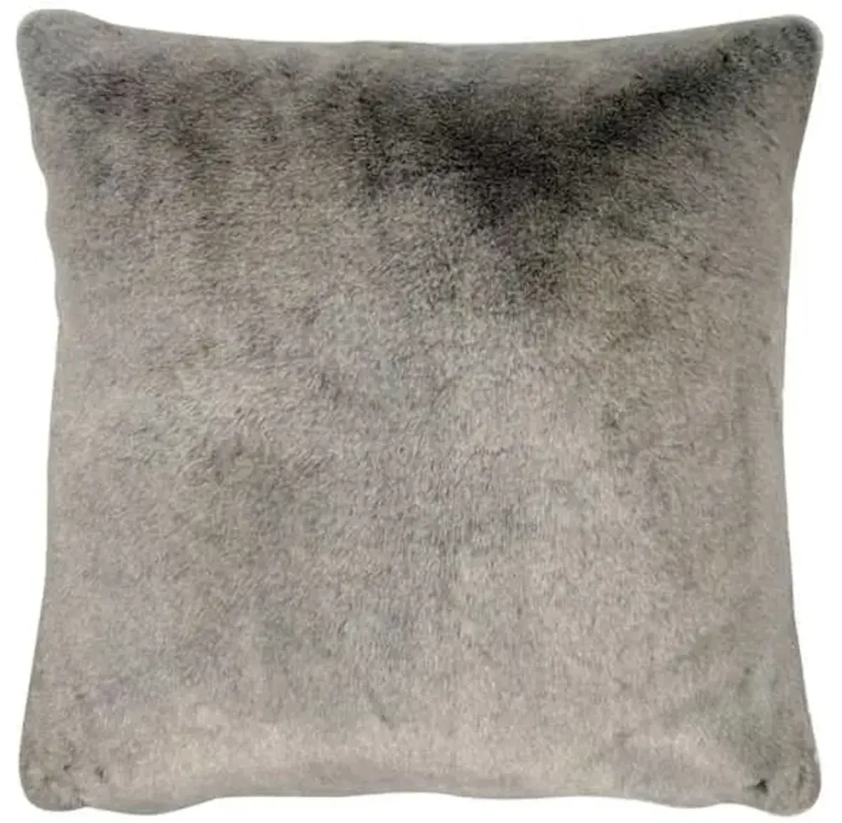 Grey Luxury Chinchilla Faux Fur Euro Throw Pillow, 24"