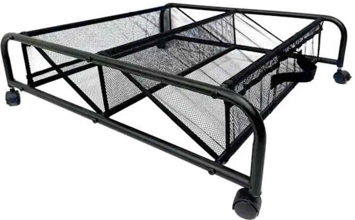 Under Bed Rolling Shoe Rack, Black