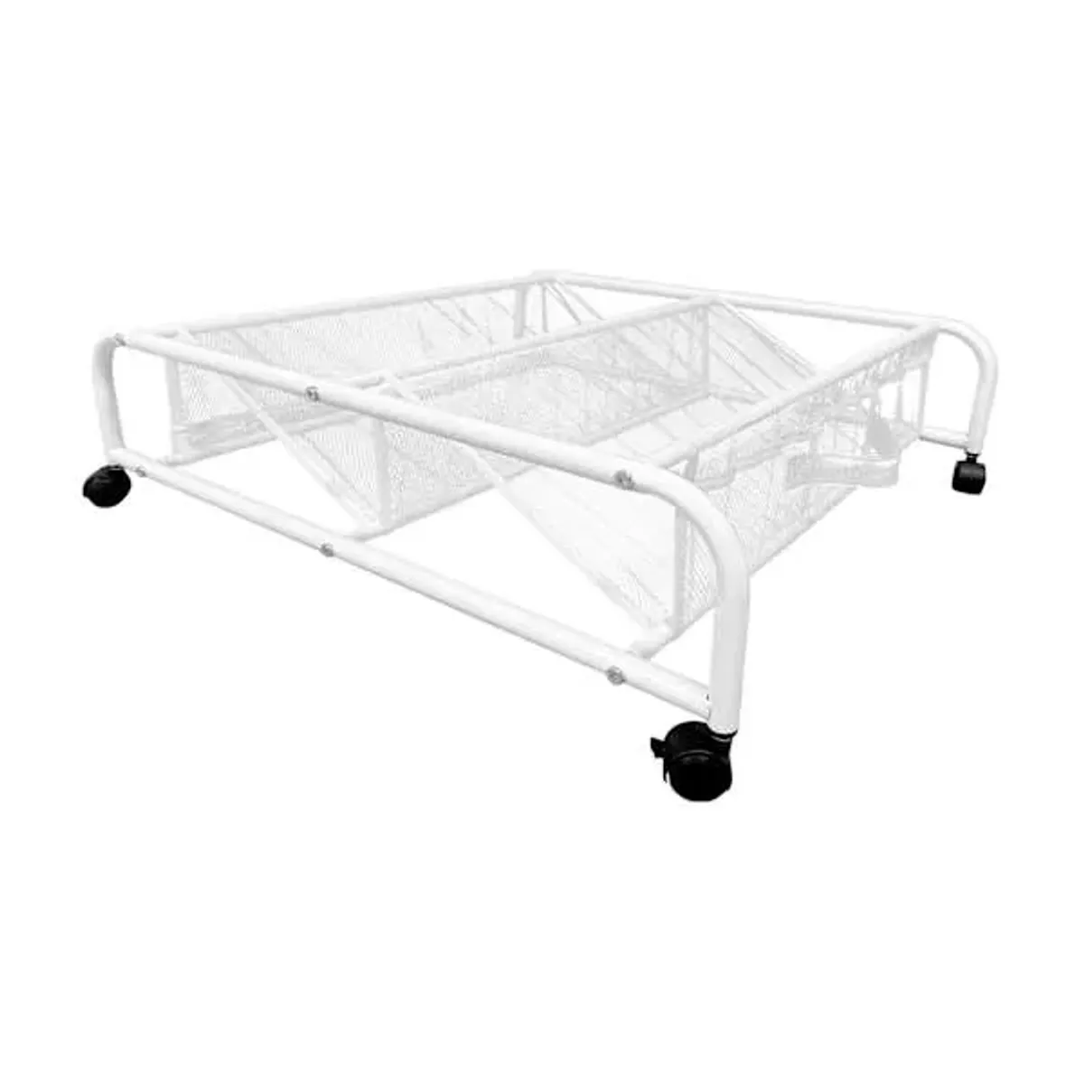 Under Bed Rolling Shoe Rack, White