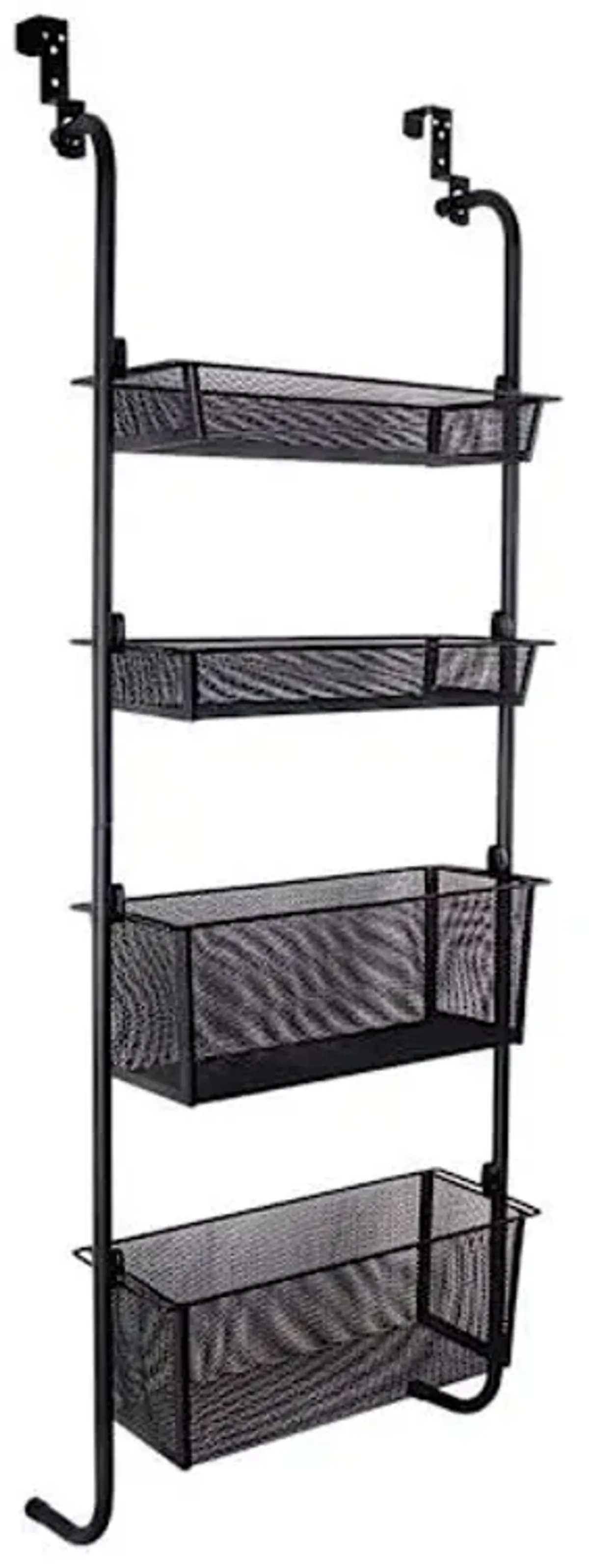 4-Tier Over The Door Storage Shelf, Black