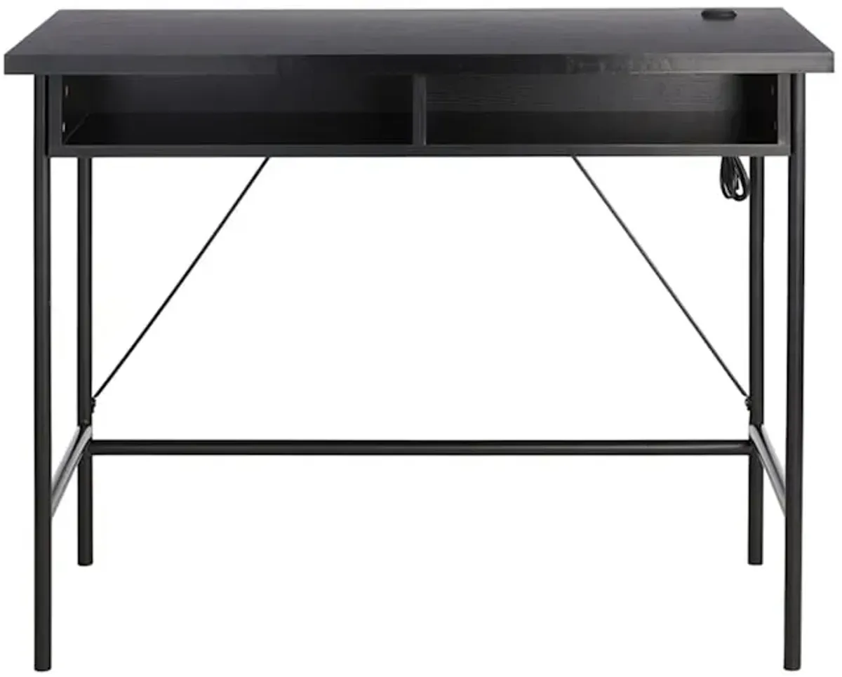 Lance Wood & Metal Desk, Black