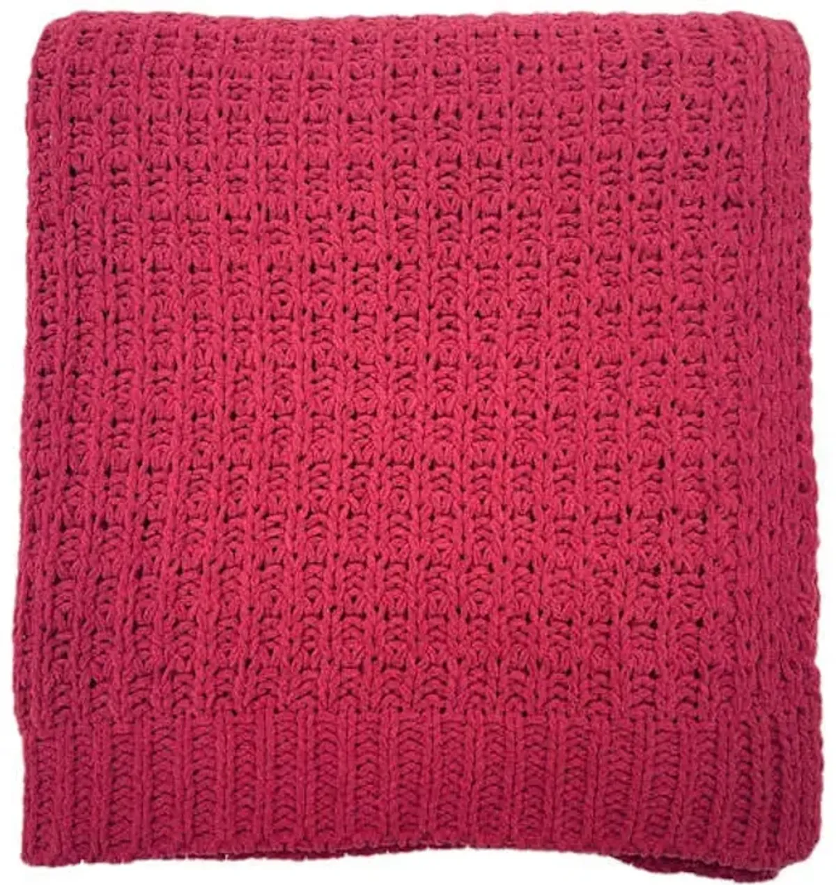 Red Chenille Knit Throw Blanket, 50x60