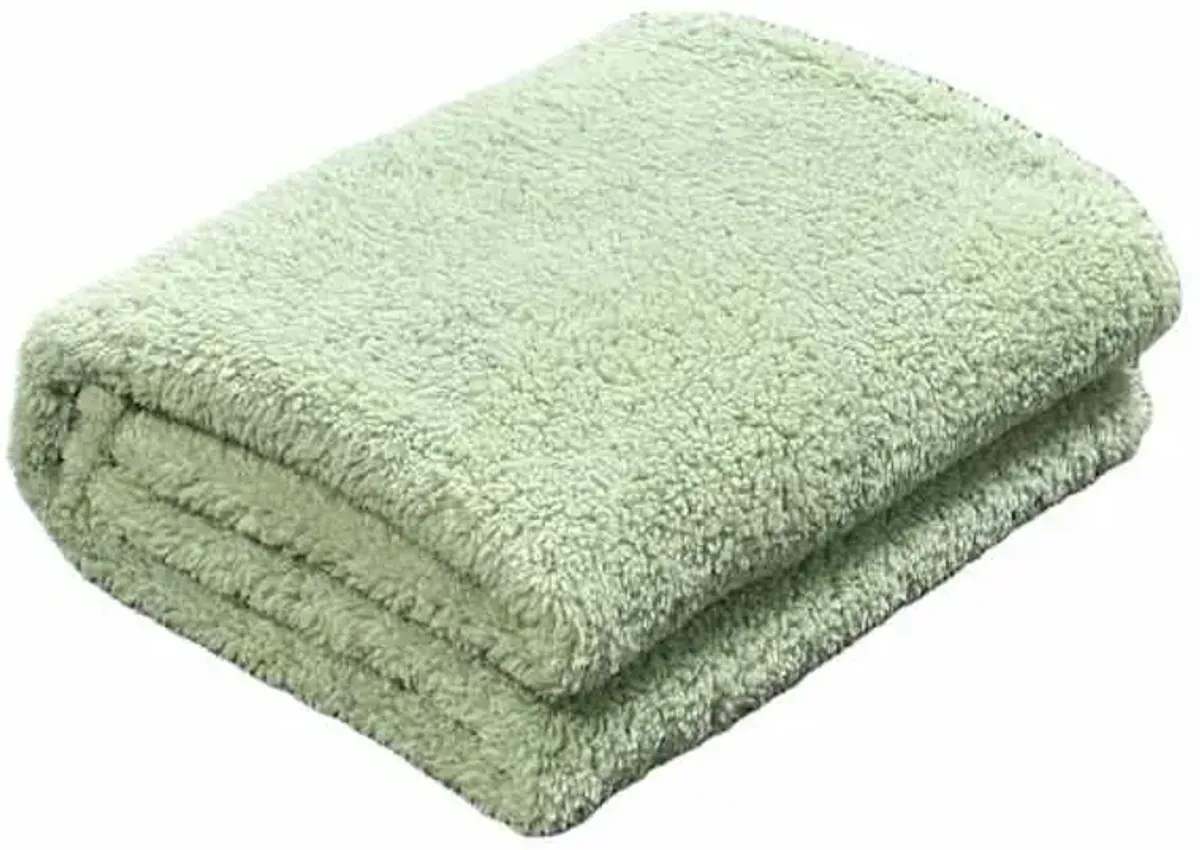 Sage Green Sherpa Throw Blanket, 50x60