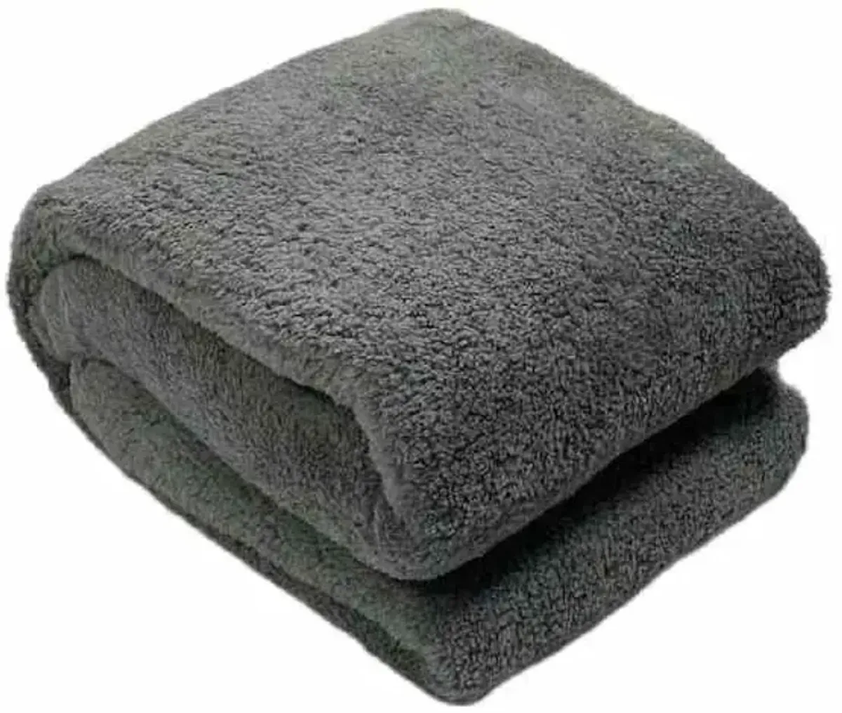 Dark Grey Sherpa Bed Blanket, King