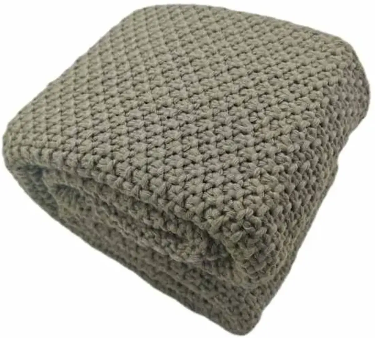 Green Sweater Knit Bed Blanket, Full/Queen