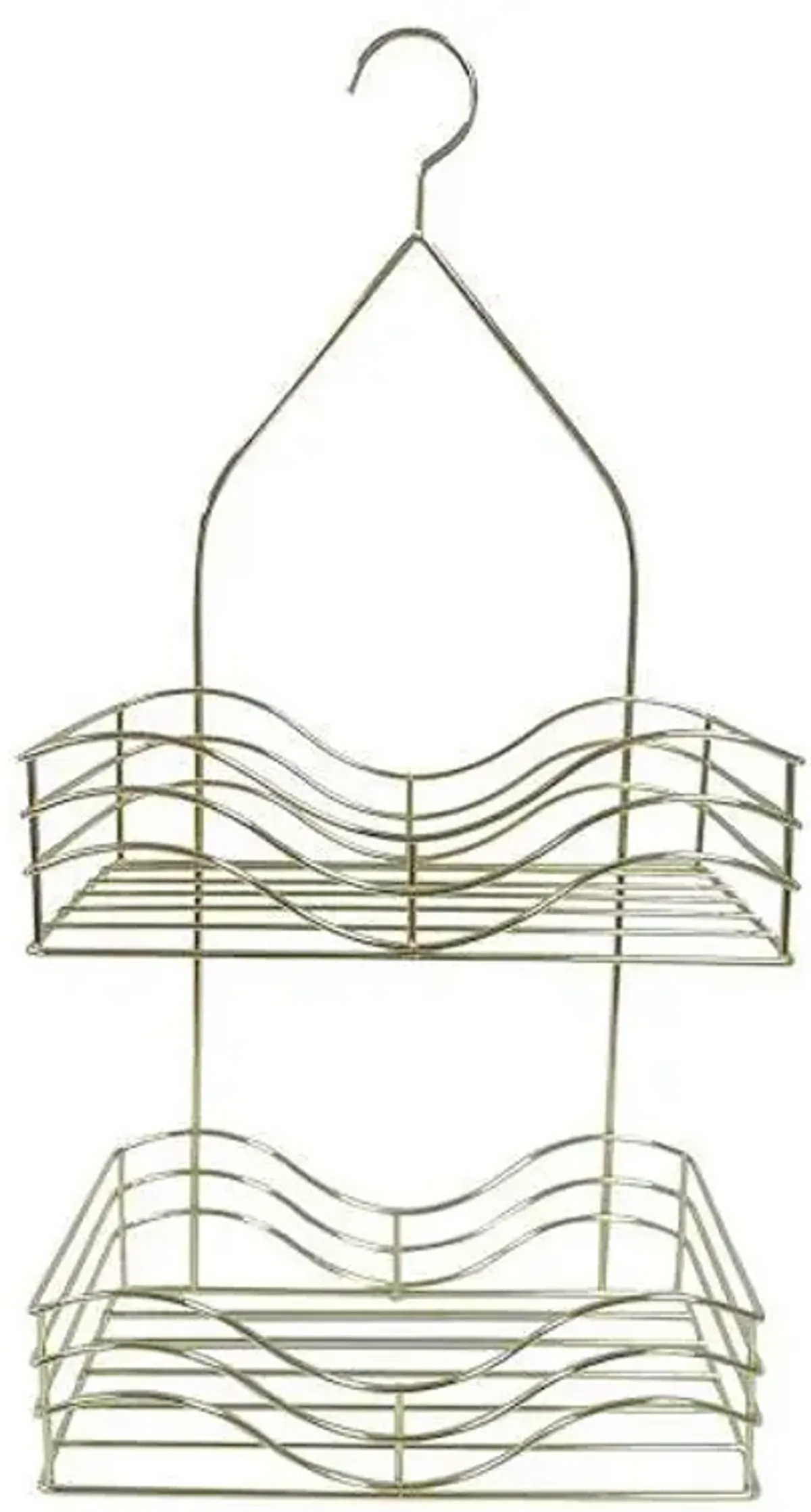 Gold Wavy Metal Hanging Shower Caddy