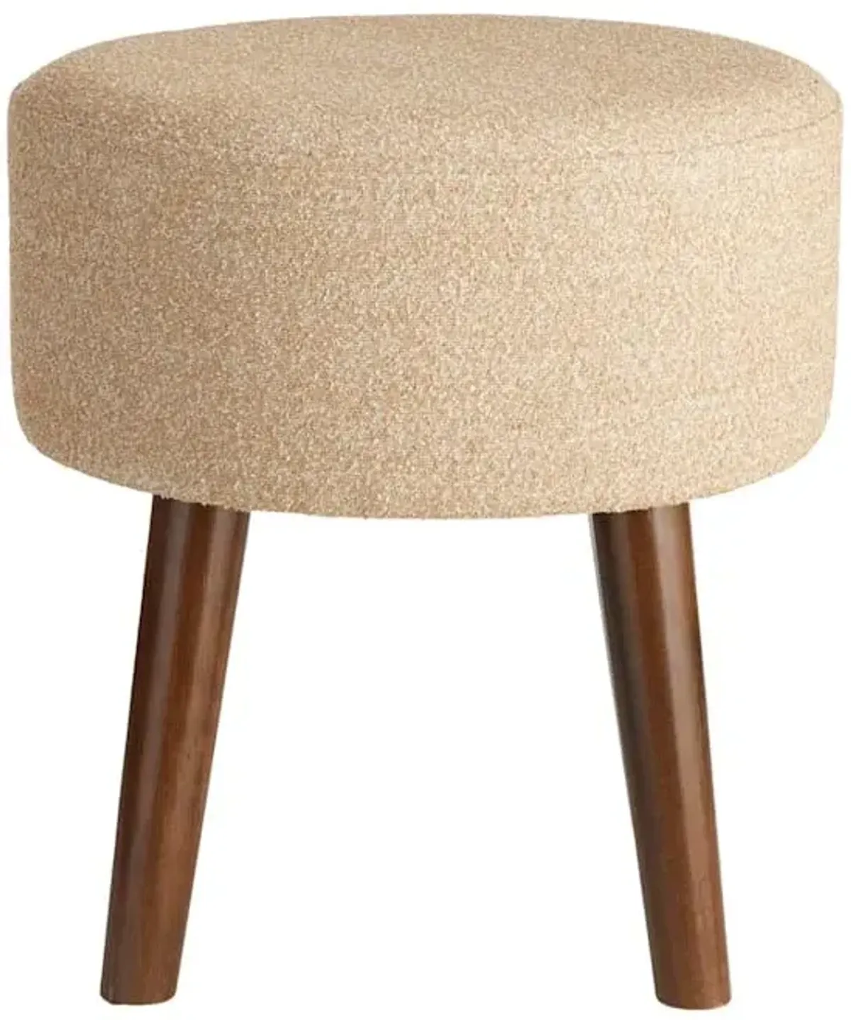 Emmy Stool with Dark Wooden Legs, Brown