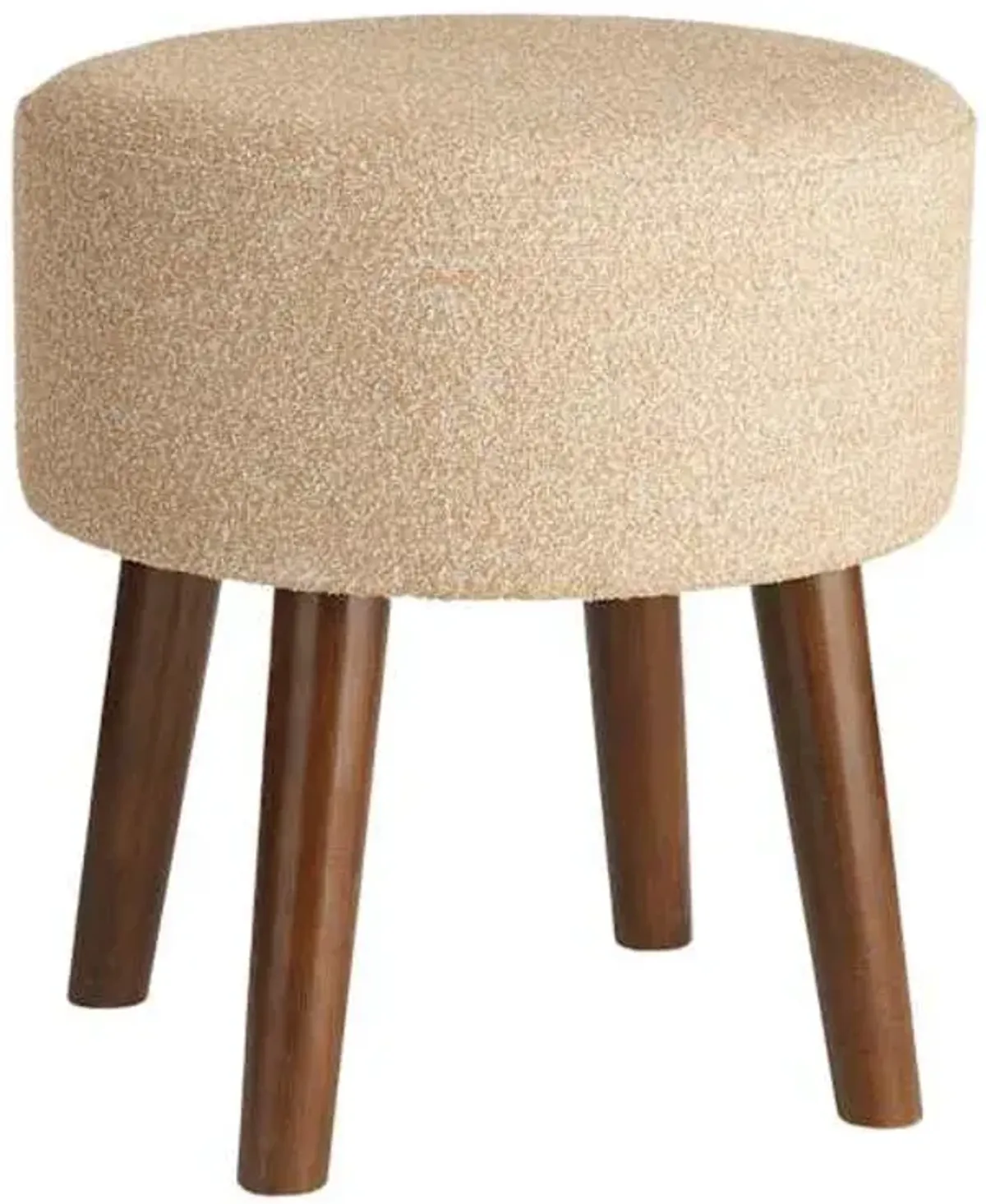 Emmy Stool with Dark Wooden Legs, Brown