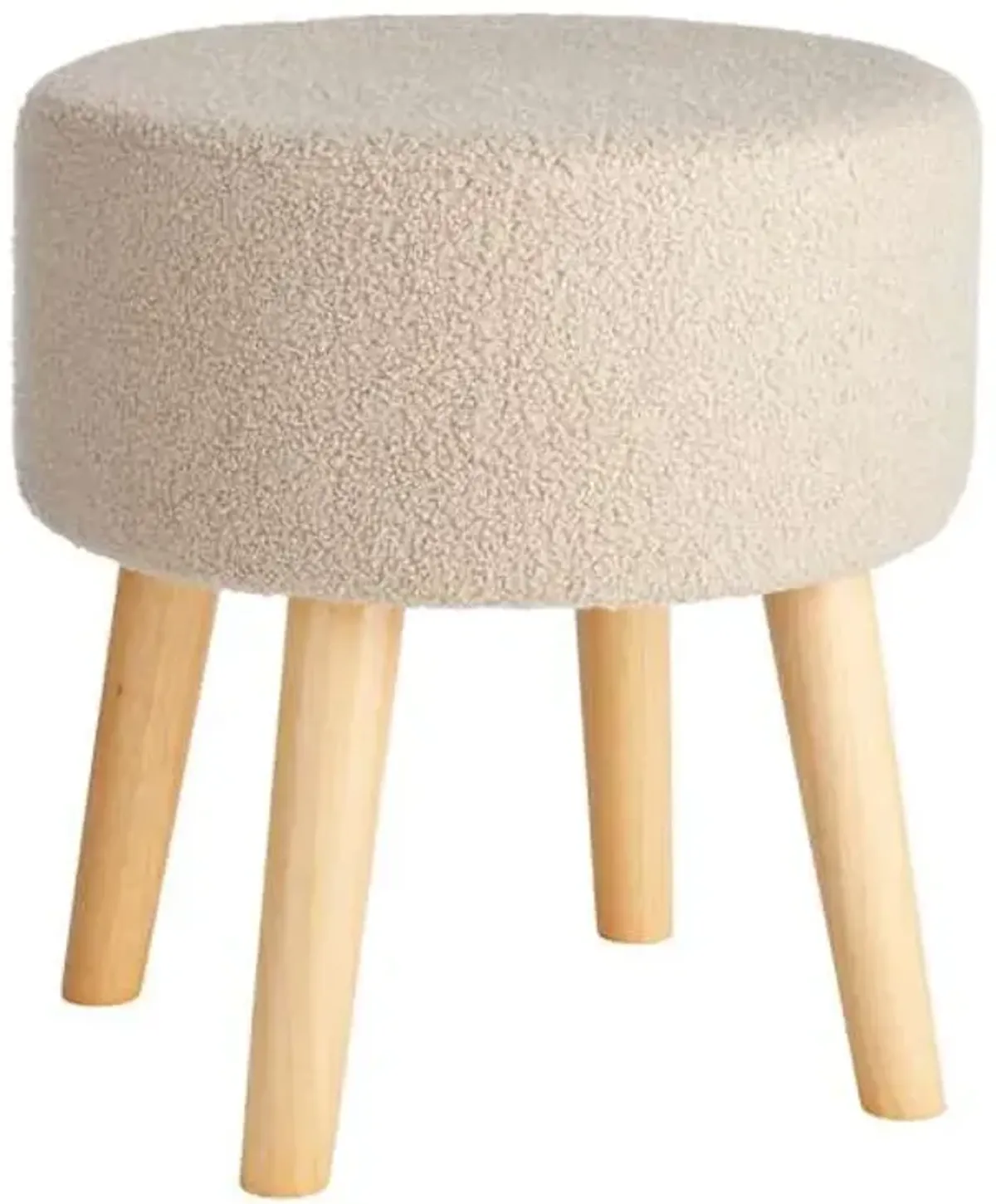 Emmy Stool with Wooden Legs, Sand
