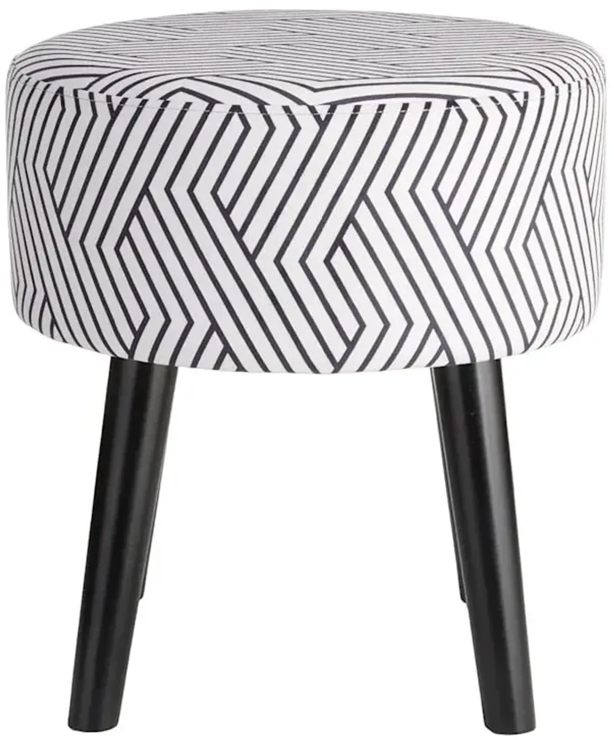 Emmy Stool with Black Wooden Legs, Black Lines