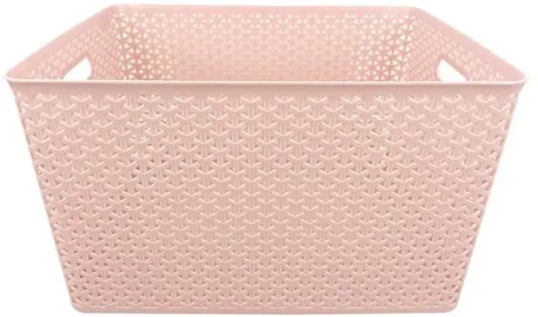 Y-Weave Blush Pink Storage Basket, Large