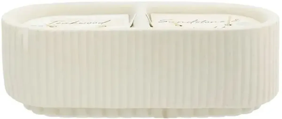 Teakwood, Slate & Sandstone Marble Scented Split Candle, 7.58oz