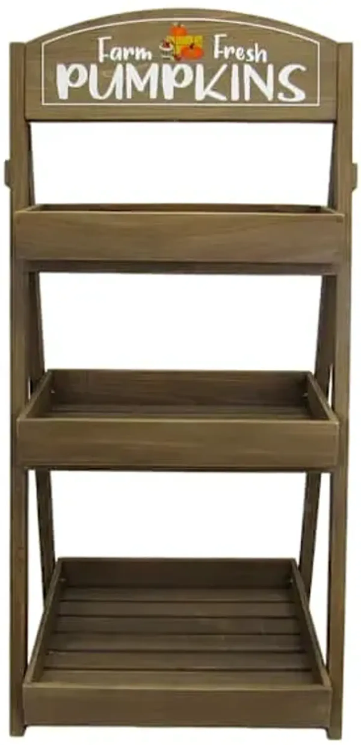 Homespun Harvest Natural 3-Teir Wooden Stand, 35"