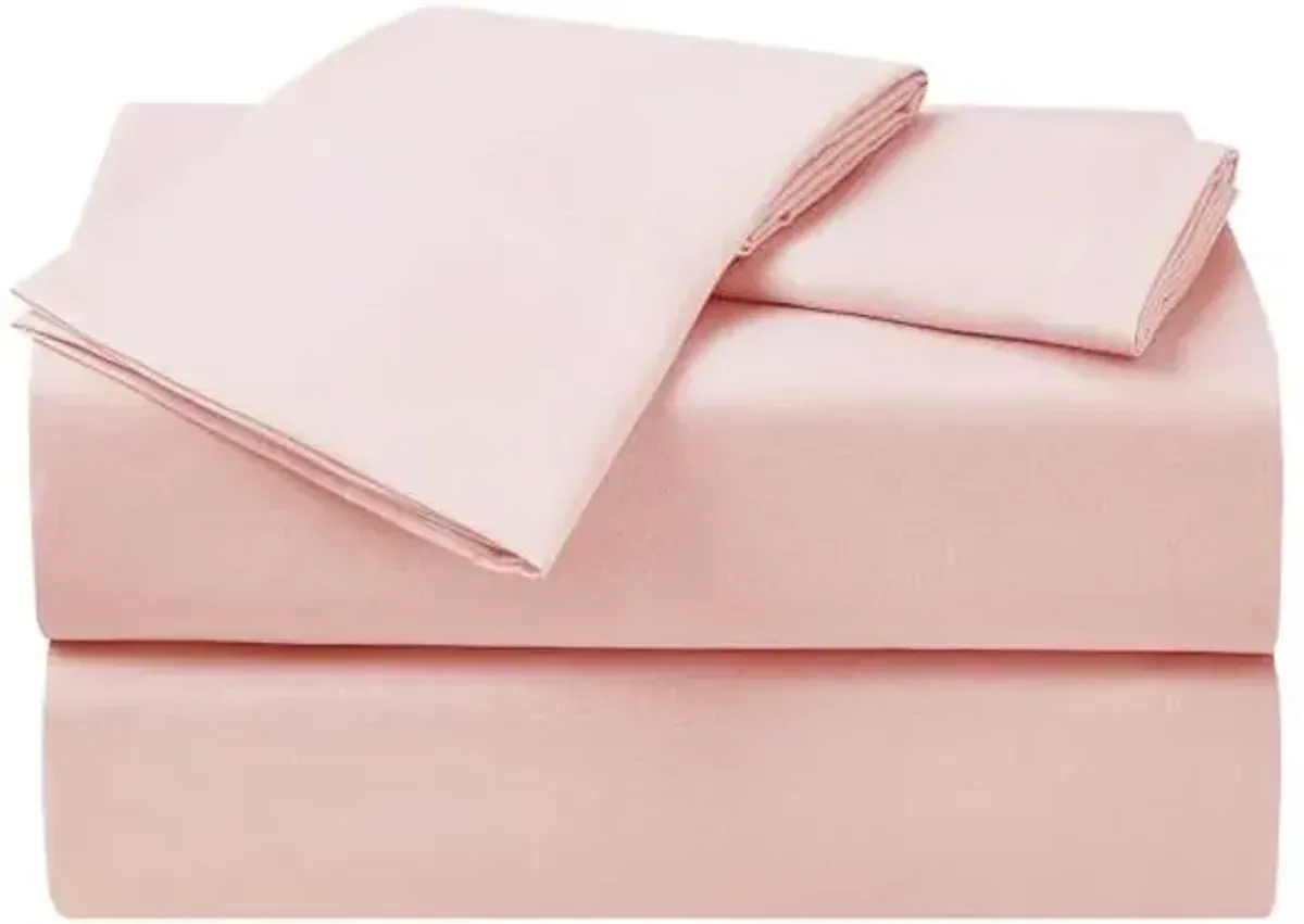 4-Piece Pink Cooling Microfiber Sheet Set, Full