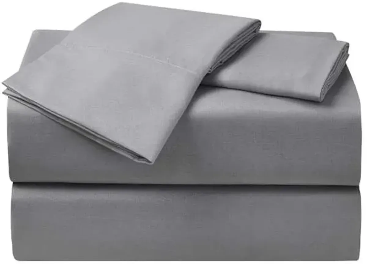 4-Piece Dark Grey Cooling Microfiber Sheet Set, King