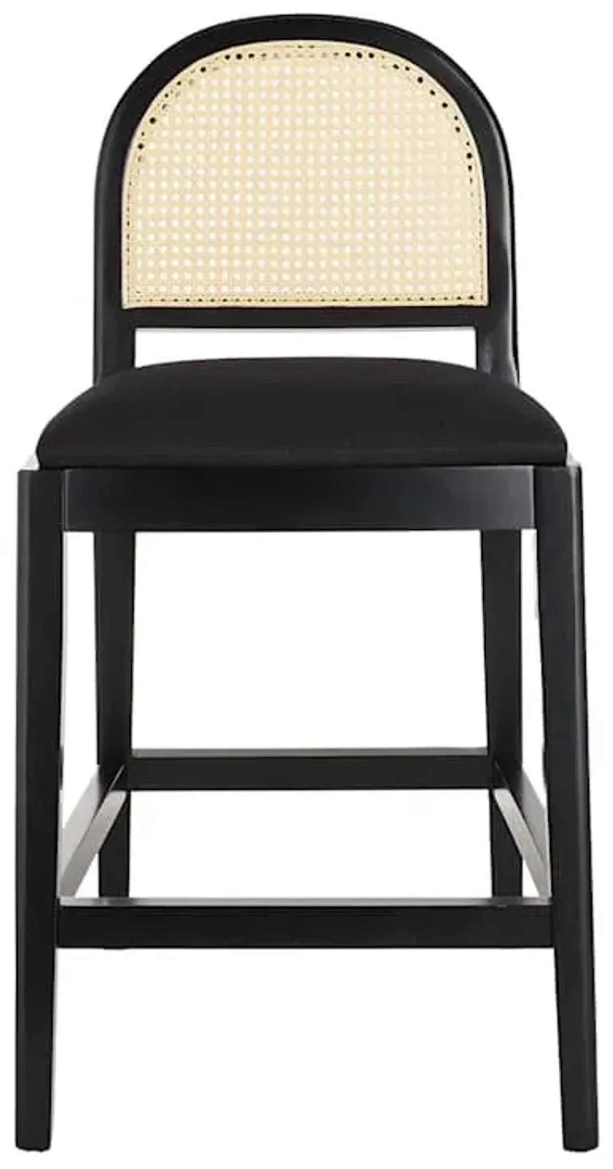 Athena Cane Back Counter Stool - Black