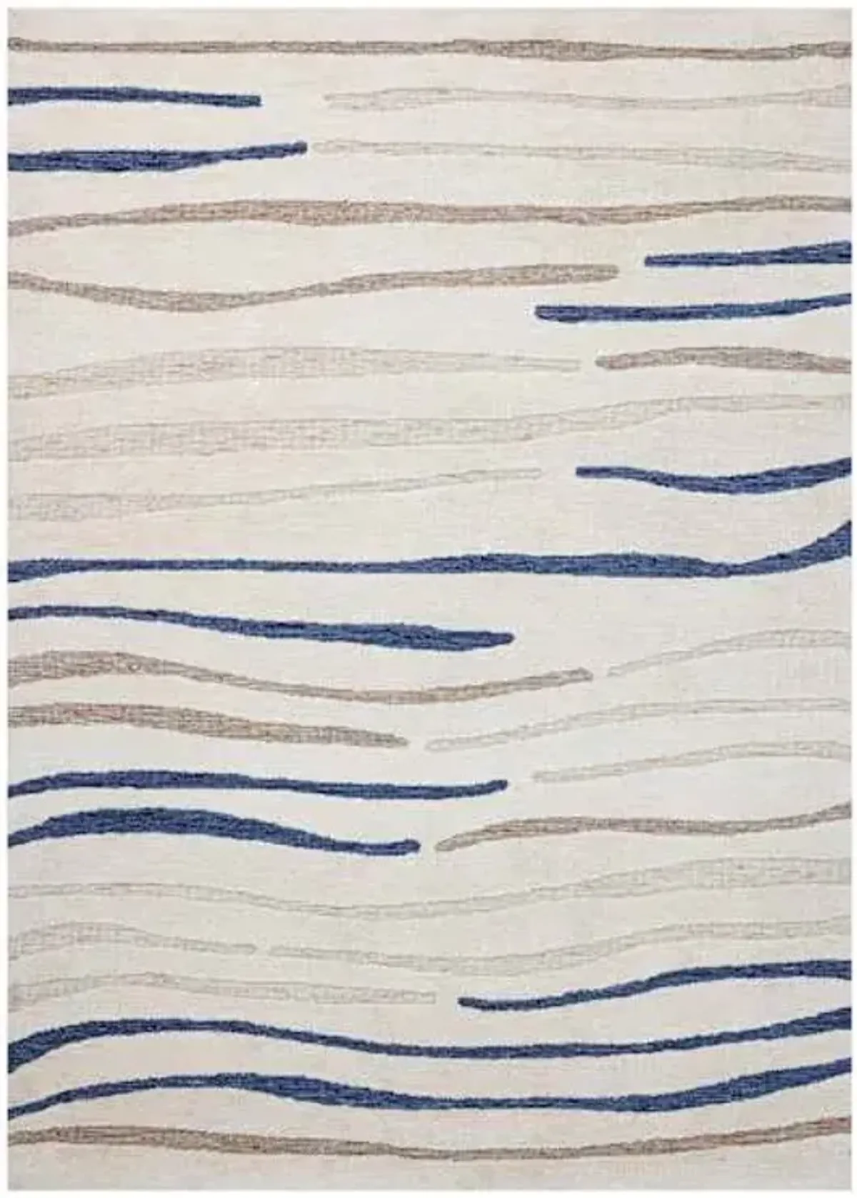 (B885) Crosby St. Indiana Neutral Circular Knit Area Rug, 5x7