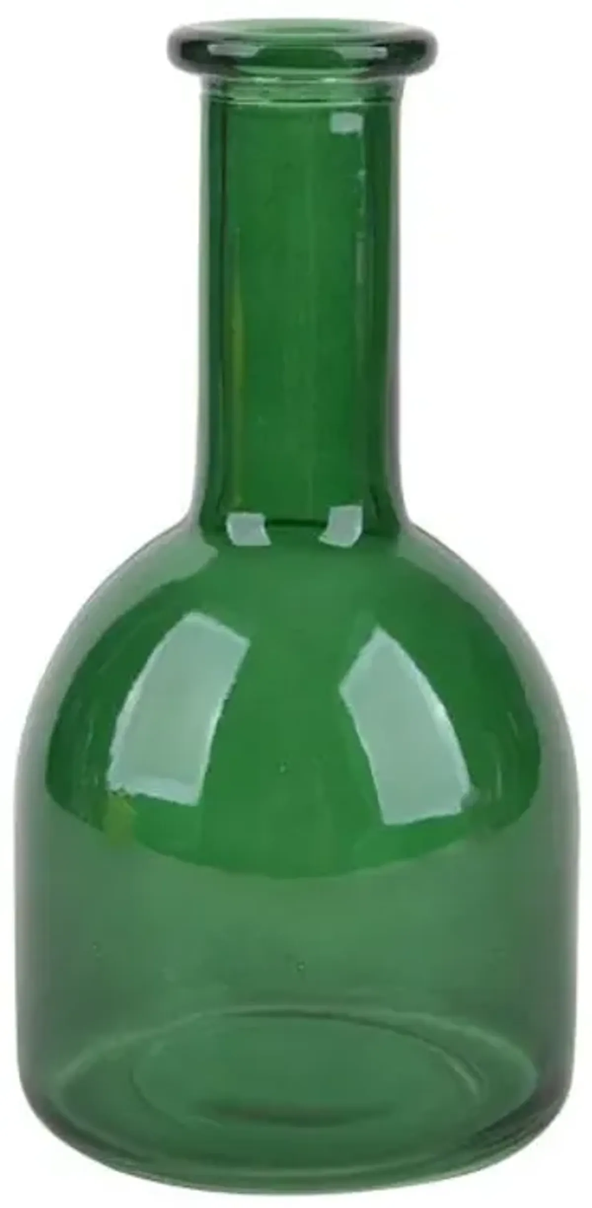 Green Glass Bud Vase, 6.5"
