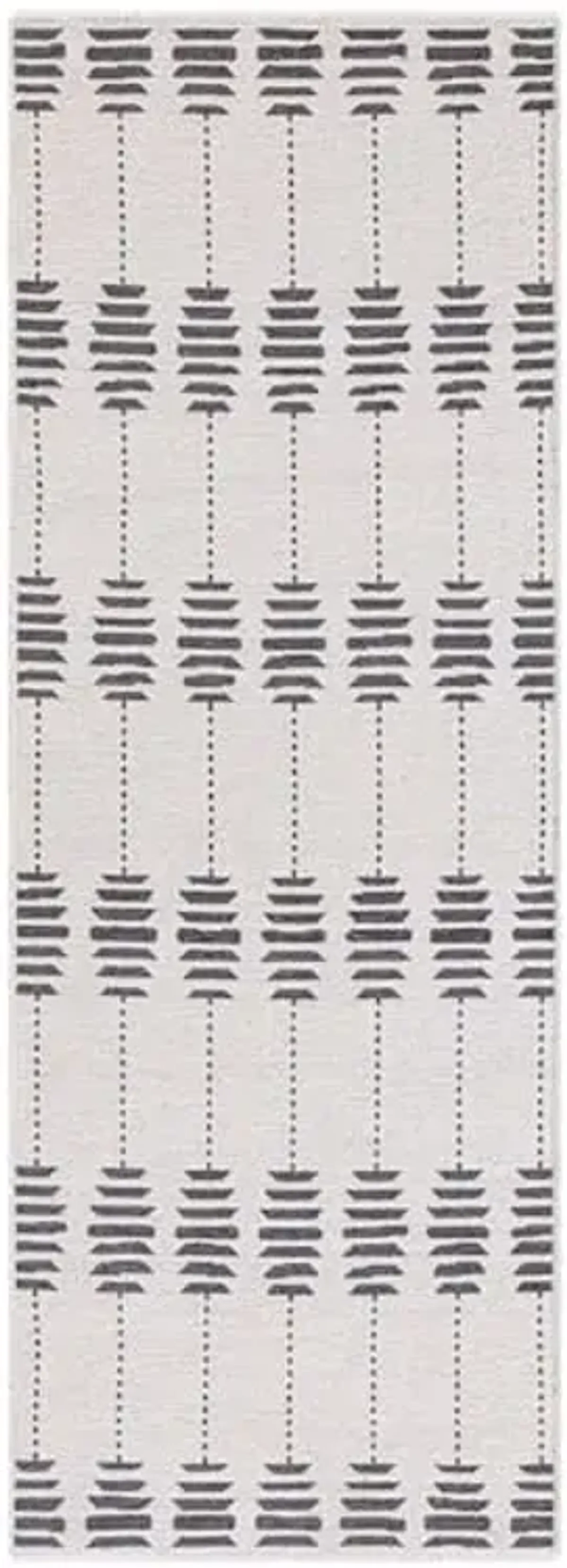 (D613) Tracey Boyd Palermo Grey & White Washable Runner, 3x8
