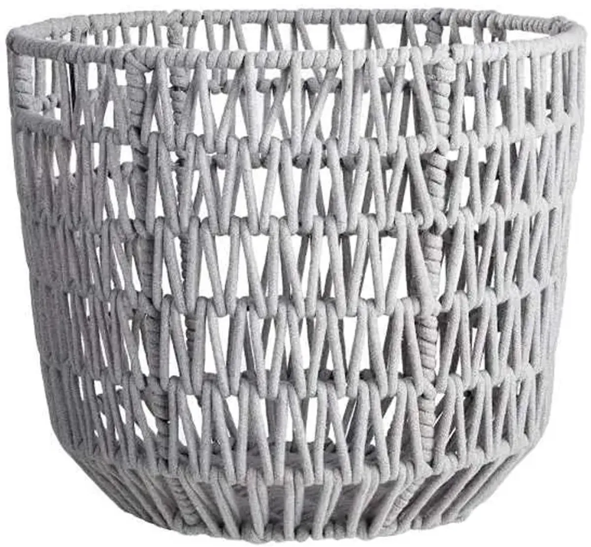 Grey Round Poly Rope Basket, Large