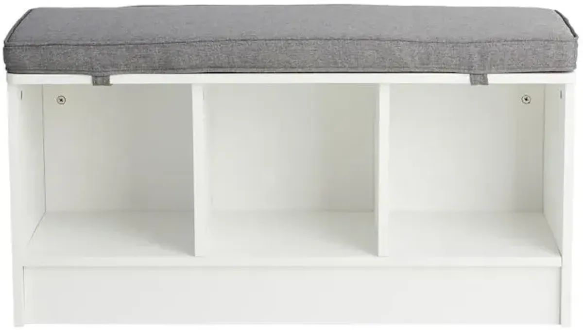 Sara Cube Storage Bench, White