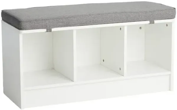Sara Cube Storage Bench, White