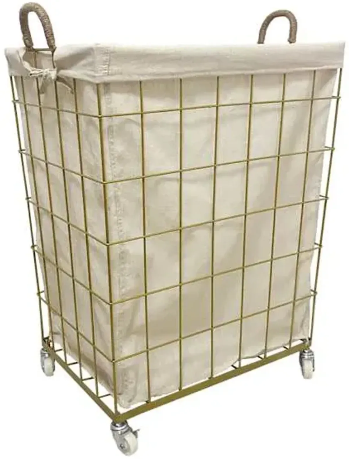 Tapered Metal Laundry Hamper with Liner