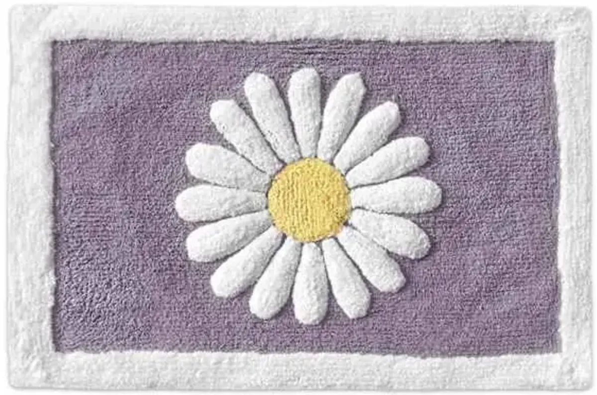 Purple Dandelion Tufted Bath Rug, 20x30