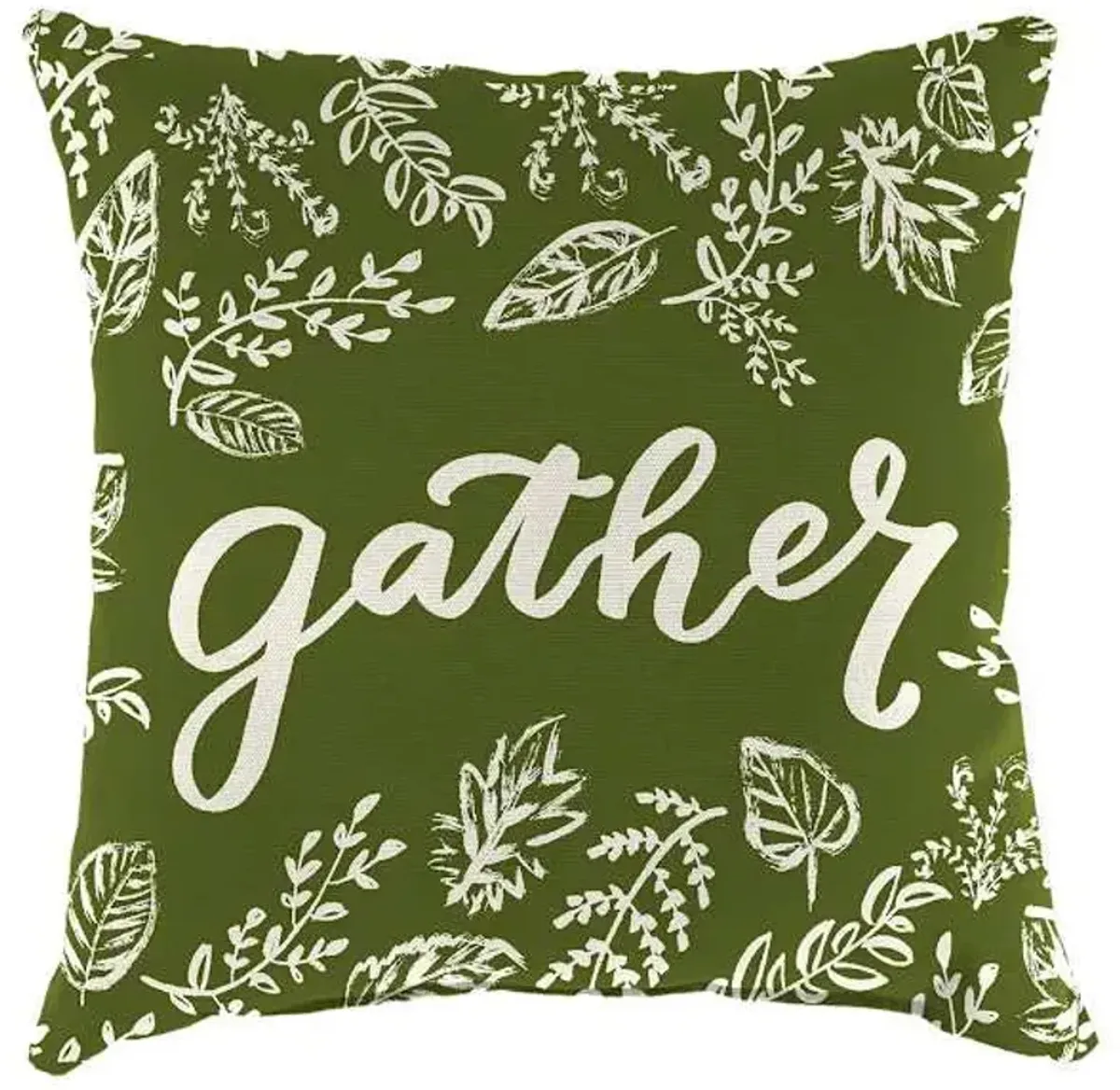 Honeybloom Gather Green Square Outdoor Throw Pillow, 16"