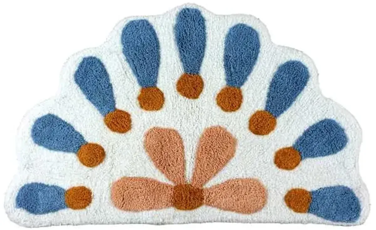 Blue Arch Tufted Bath Rug, 20x30